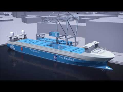 This electric cargo ship sails itself