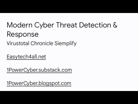 E2E Cyber Threat Intelligence Soln - Virustotal+Siemplify+Chronicle