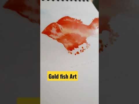 Gold Fish Quick Art Ink and wash #shorts #shortvideos