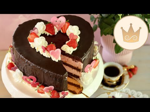 SCHOKOTORTE MIT ERDBEEREN BACKEN 💝 SCHOKOHERZ GEBURTSTAGTORTE BACKEN! 💝 REZEPT VON SUGARPRINCESS
