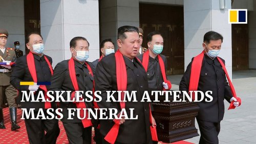 North Korean leader Kim Jong-un attends mass funeral maskless amid Covid-19 outbreak