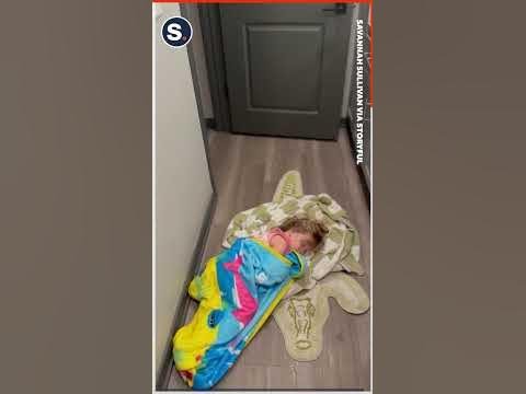 Toddler Sneaks Bedding to Bathroom to Be Closer to Mom