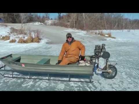 Redneck Ingenuity 101: Use Your Fishing Boat Year Round As An Ice Sled