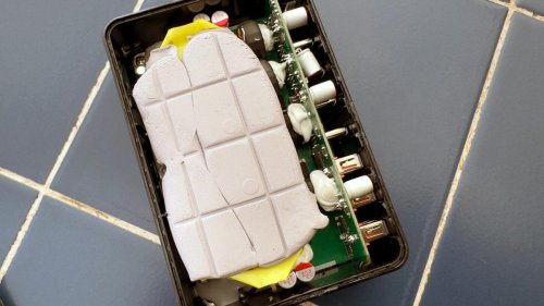 I pried open a cheap 600W charger and found this weird lump of 'goo' inside