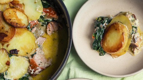 Kartoffelauflauf mit Lachs und Spinat: Das wird hier aber Lachs gehandhabt!