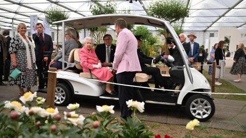 Royals: Queen besucht Londoner Blumenschau auf Golf-Buggy