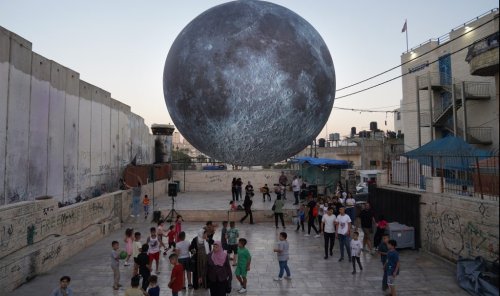 Moon Sculpture Installed In Refugee Camp To Show Palestine Support